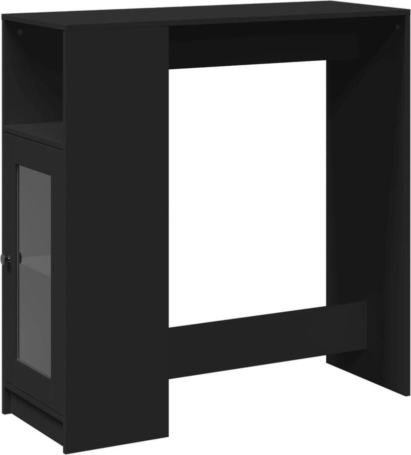 VidaXL Bartafel met rekken 101x40x103 5 cm bewerkt hout zwart