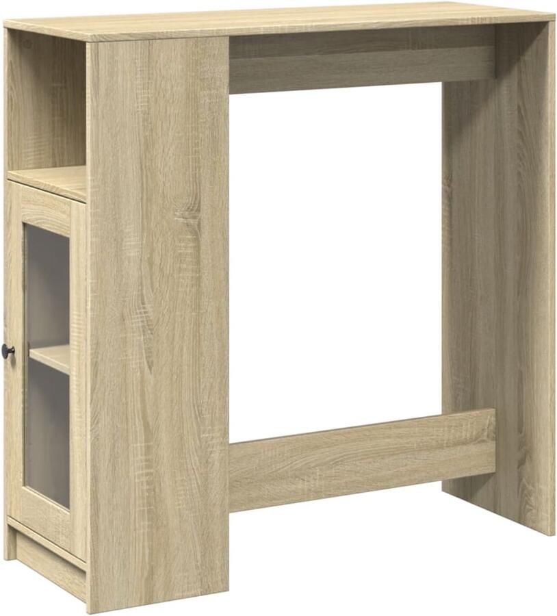 The Living Store Bartafel met rekken 101x40x103 5 cm hout sonoma eikenkleur Bartafel Houten Bartafel Lounge Tafel Eettafel Ontbijtbar