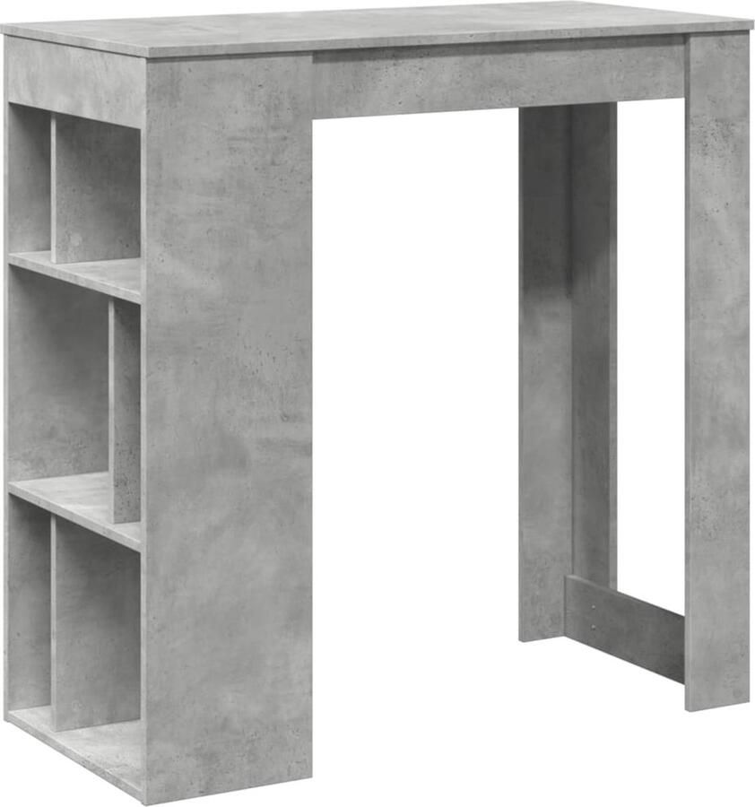 VidaXL Bartafel met rekken 102x50x103 5 cm bewerkt hout betongrijs