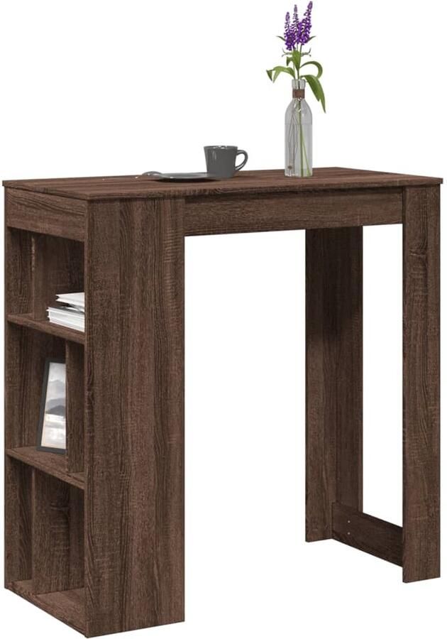 VidaXL Bartafel met rekken 102x50x103 5 cm bewerkt hout bruin eiken