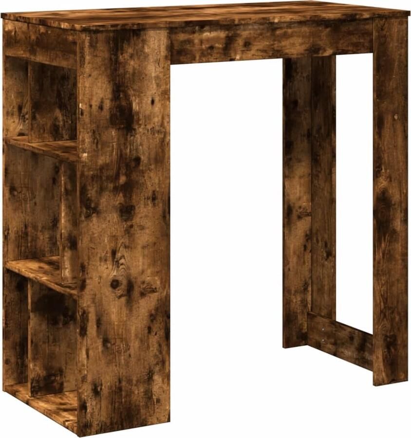 VidaXL Bartafel met rekken 102x50x103 5 cm bewerkt hout gerookt eiken