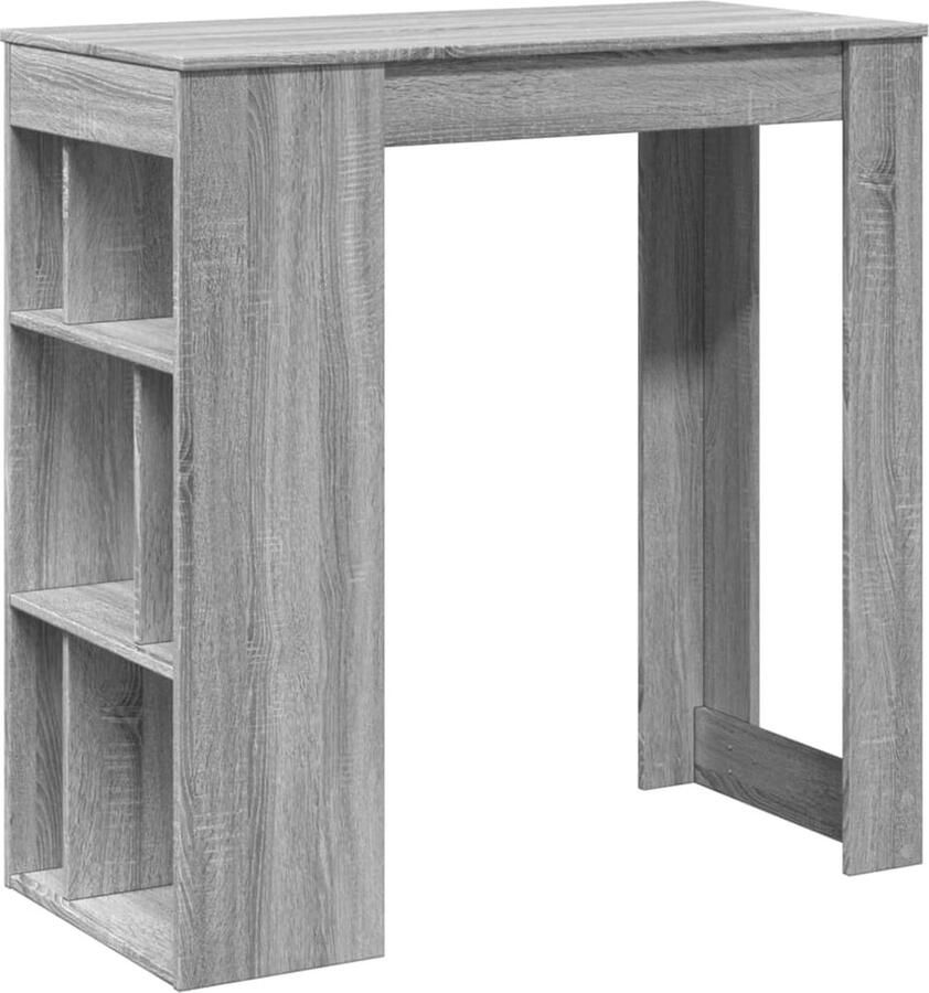 VidaXL Bartafel met rekken 102x50x103 5 cm bewerkt hout grijs sonoma