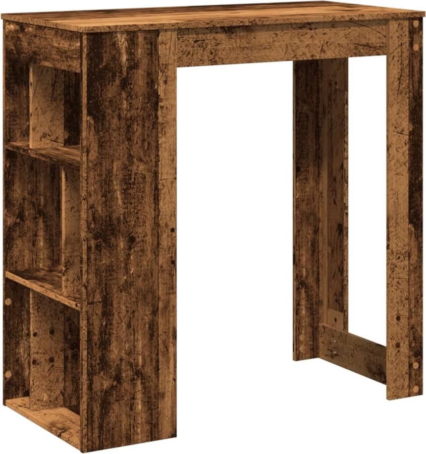 VidaXL Bartafel met rekken 102x50x103 5 cm bewerkt hout oud houtkleur Dynamische Sleutel Gereedschapset Mechanica Klikmechanisme Torque Wrench