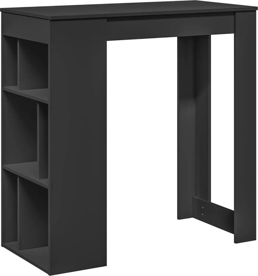 VidaXL Bartafel met rekken 102x50x103 5 cm bewerkt hout zwart