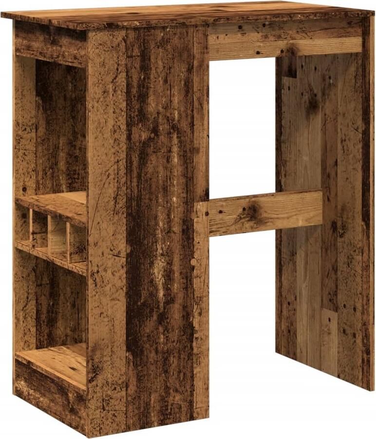 VidaXL Bartafel met rekken 90x47 5x103 5 cm bewerkt hout oud houtkleur