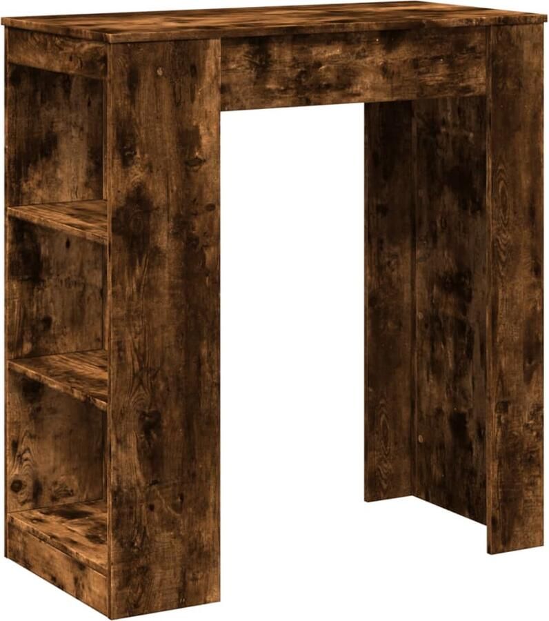 VidaXL Bartafel met rekken 95x47x103 5 cm bewerkt hout gerookt eiken