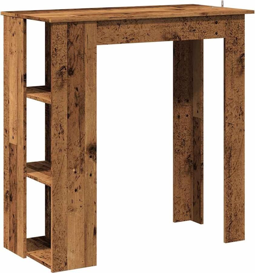 VidaXL Bartafel met schap 102x50x103 5 cm bewerkt hout oud houtkleurig