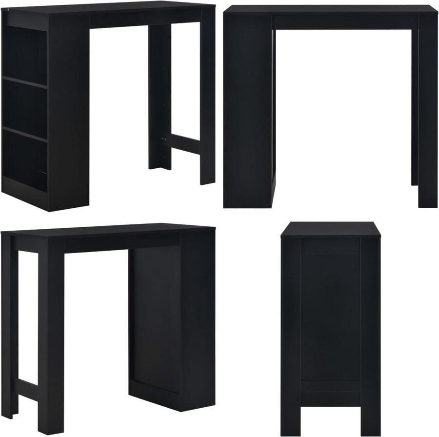VidaXL Bartafel met schap 110x50x103 cm zwart Bartafel Bartafels Bistrotafel Bistrotafels