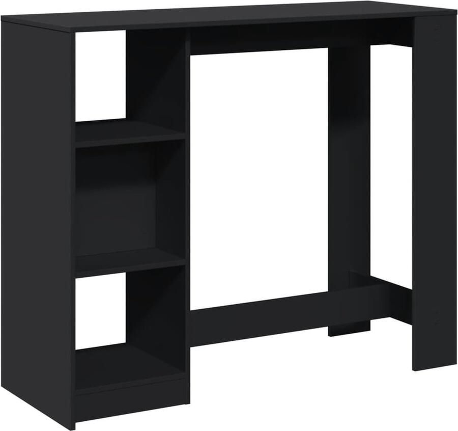 VidaXL Bartafel met schap 124x46x103 5 cm bewerkt hout zwart