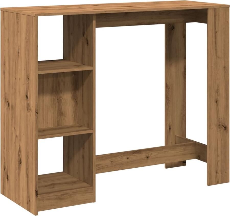 VidaXL Bartafel met schap 124x46x103 5 cm hout artisanaal eikenkleurig