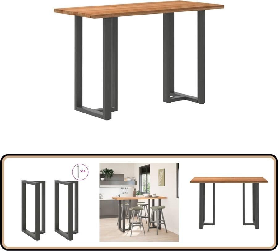 VidaXL Bartafel Rechthoekig 180x80x102 cm Massief Eikenhout Bartafel Bartafels Bartoptafel Pubtafel