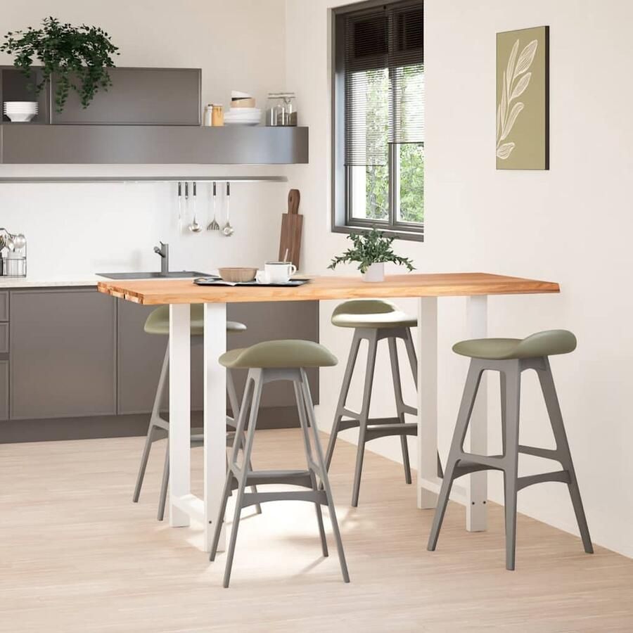 VidaXL Eettafel rechthoekig 180x80x102 cm massief eikenhout lichtbruin