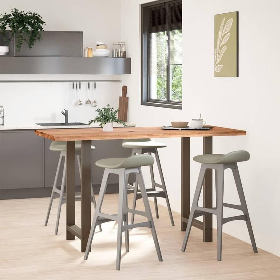 VidaXL Bartafel rechthoekig 180x80x102 cm massief eikenhout lichtbruin