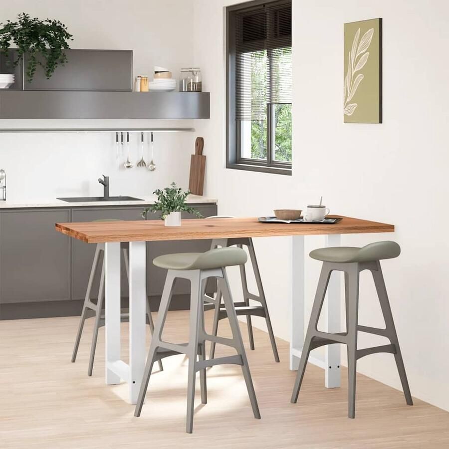 VidaXL Bartafel rechthoekig 180x80x92 cm massief eikenhout lichtbruin