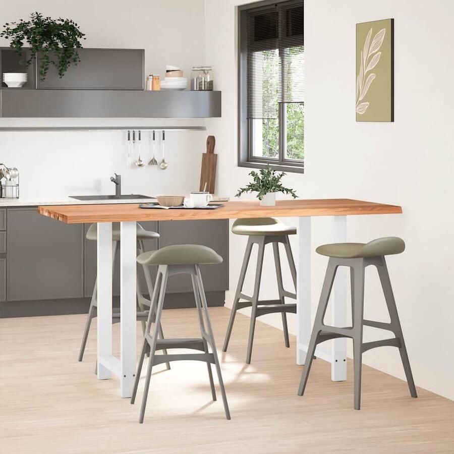 VidaXL Bartafel Rechthoekig 200x80x102 cm Bartafel Eettafel Salontafel Houten Tafel Massief Eikenhout Industriële Tafel Moderne Tafel Design Tafel