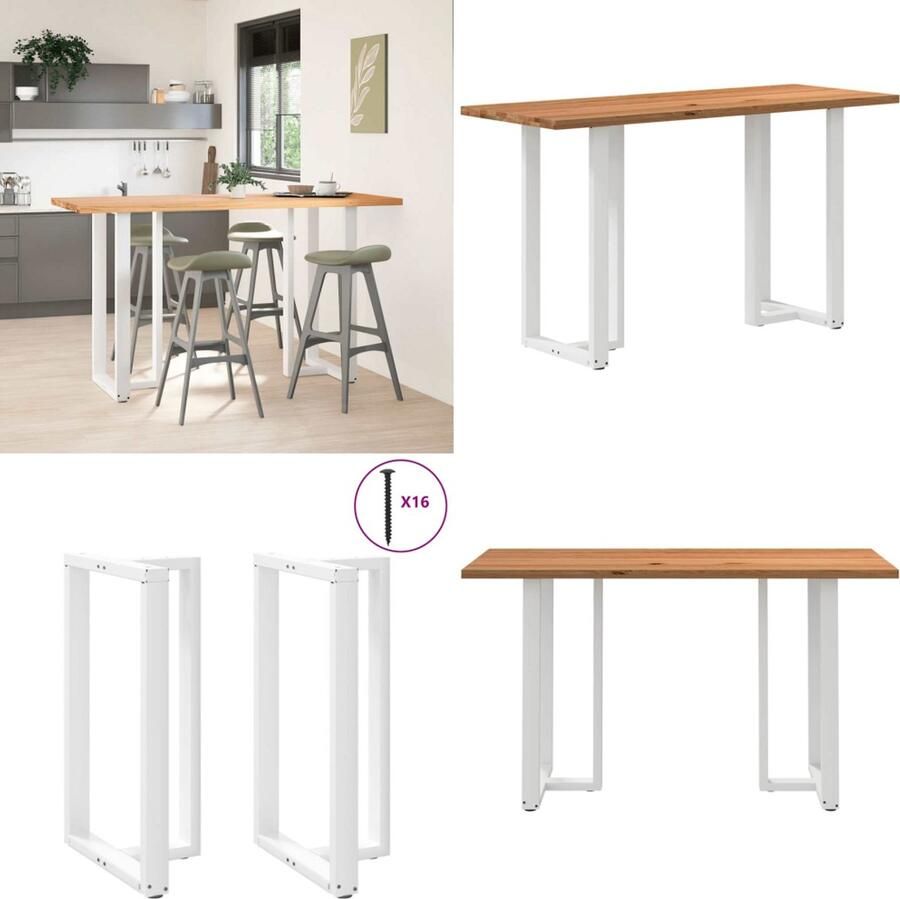 VidaXL Bartafel rechthoekig 200x80x102 cm massief eikenhout lichtbruin Bartafel Bartafels Bartoptafel Pubtafel