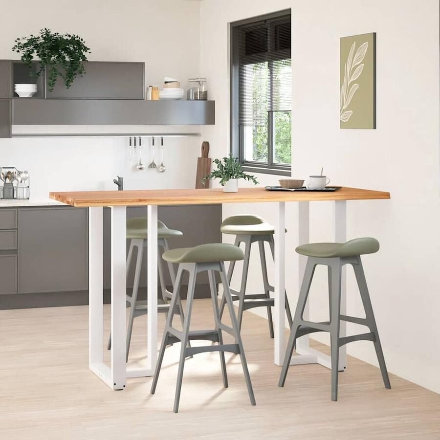 VidaXL Bartafel rechthoekig 200x80x102 cm massief eikenhout lichtbruin - Foto 2