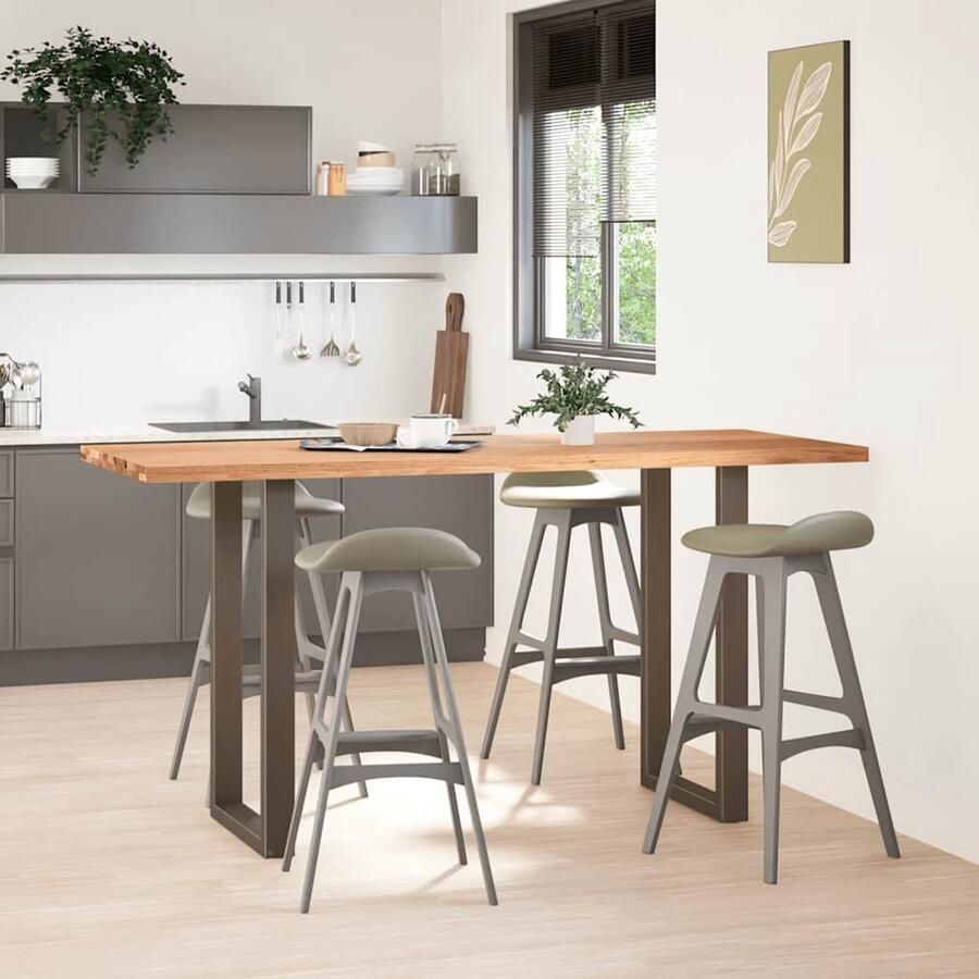 VidaXL Bartafel rechthoekig 200x80x102 cm massief eikenhout lichtbruin