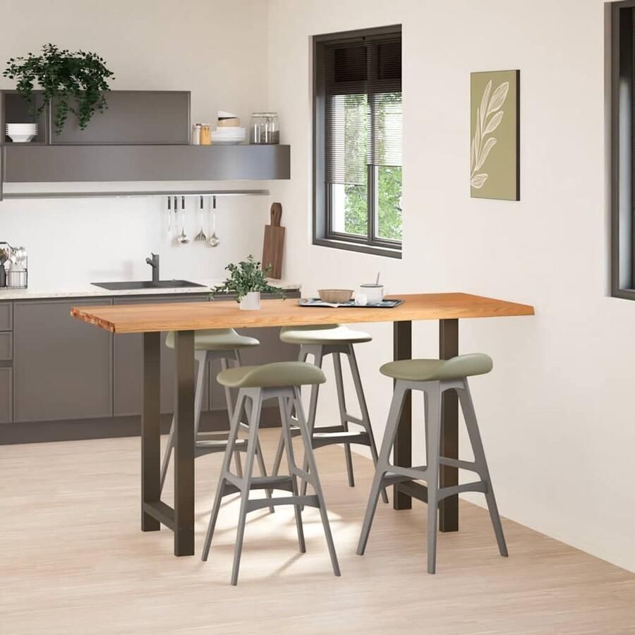 VidaXL Bartafel rechthoekig 200x80x102 cm massief eikenhout lichtbruin