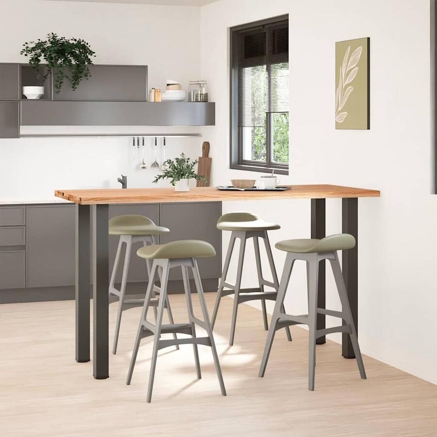 VidaXL Bartafel massief eiken 200x80x112 cm Bartafel Eikenhouten Tafel Salontafel Eetkamertafel Industriële Tafel Landelijke Tafel Hoge Tafel Massief Eikenhout