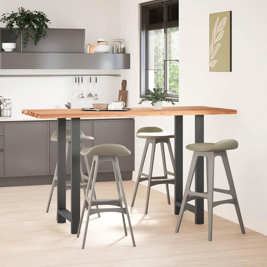 VidaXL Bartafel 200x80x112 cm massief eikenhout Bartafel Eikenhouten Tafel Salontafel Keukenbar Diningtable Eetkamerset Industrieel Design Vintage Style