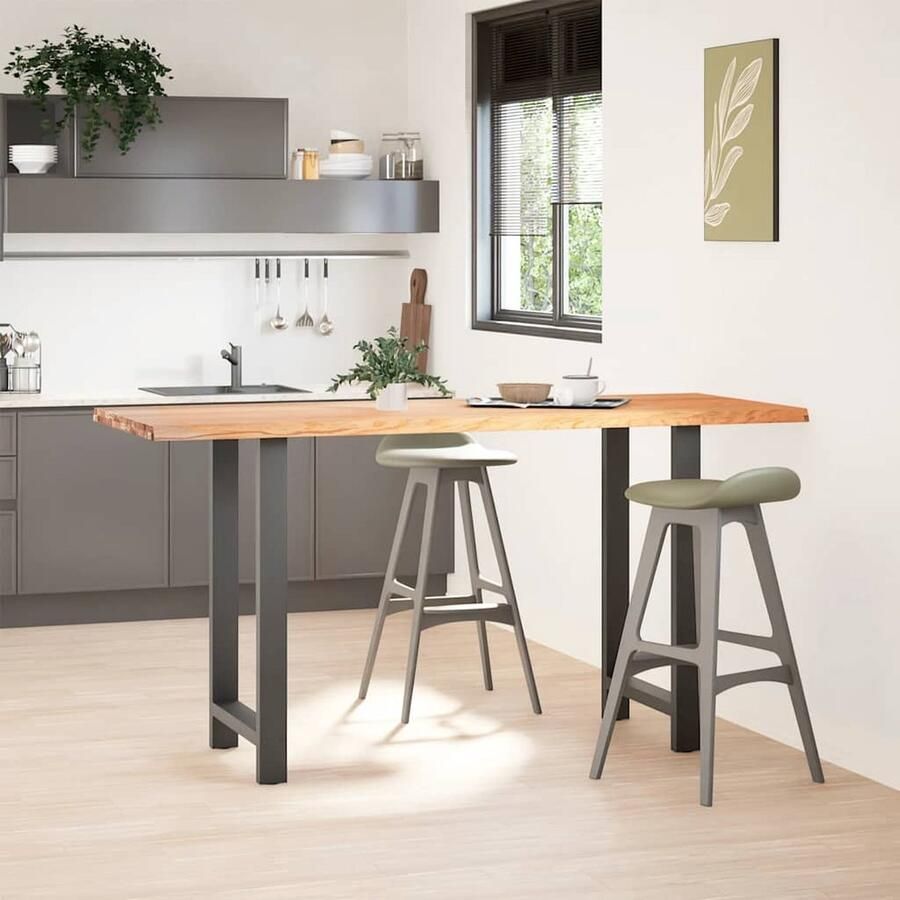 VidaXL Bartafel 200x80x112 cm massief eikenhout Bartafel Eikenhouten Tafel Salontafel Keuken Eiland Diningtable Eetkamerset Houtsoort Massief Hout Industrieel Interieur Landelijk Interieur