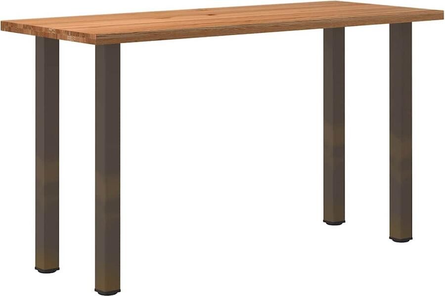 VidaXL Eettafel rechthoekig 200x80x112 cm massief eikenhout lichtbruin - Foto 8