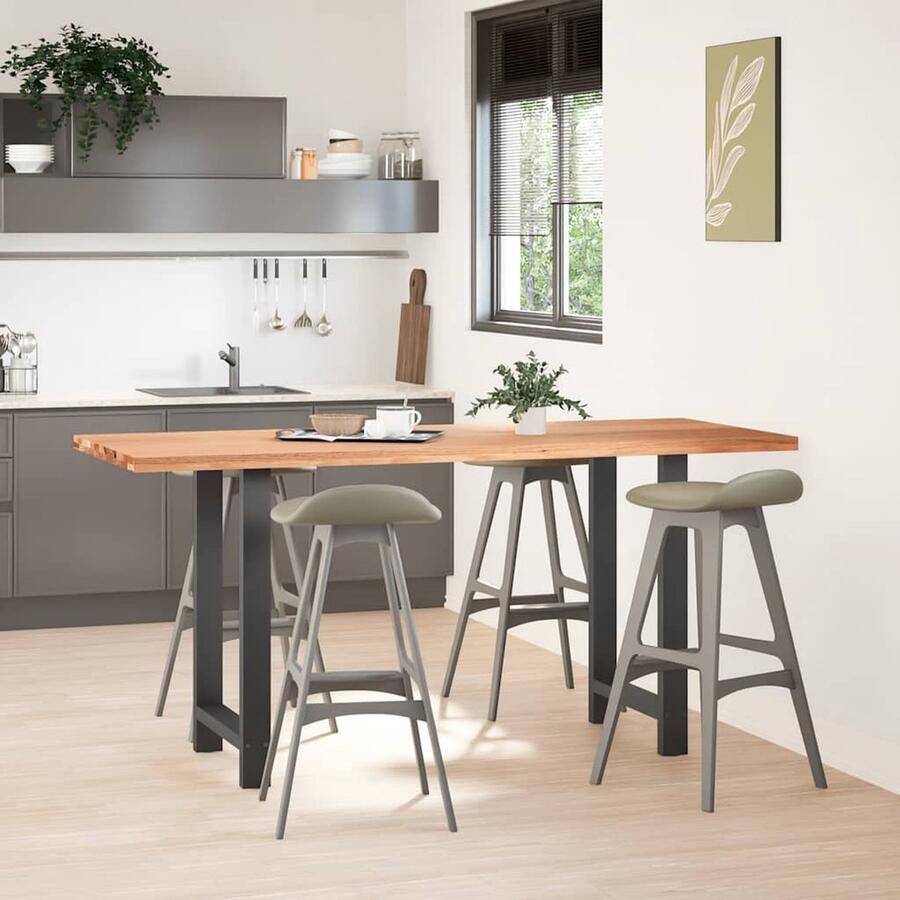 VidaXL Bartafel rechthoekig 200x80x92 cm massief eikenhout lichtbruin