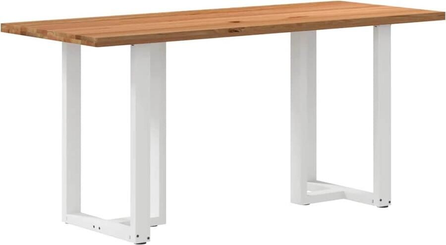 VidaXL Eettafel rechthoekig 200x80x92 cm massief eikenhout lichtbruin