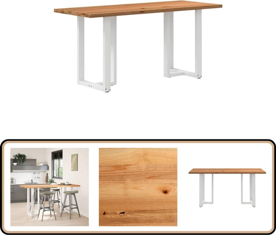 VidaXL Bartafel rechthoekig 200x80x92 cm massief eikenhout lichtbruin