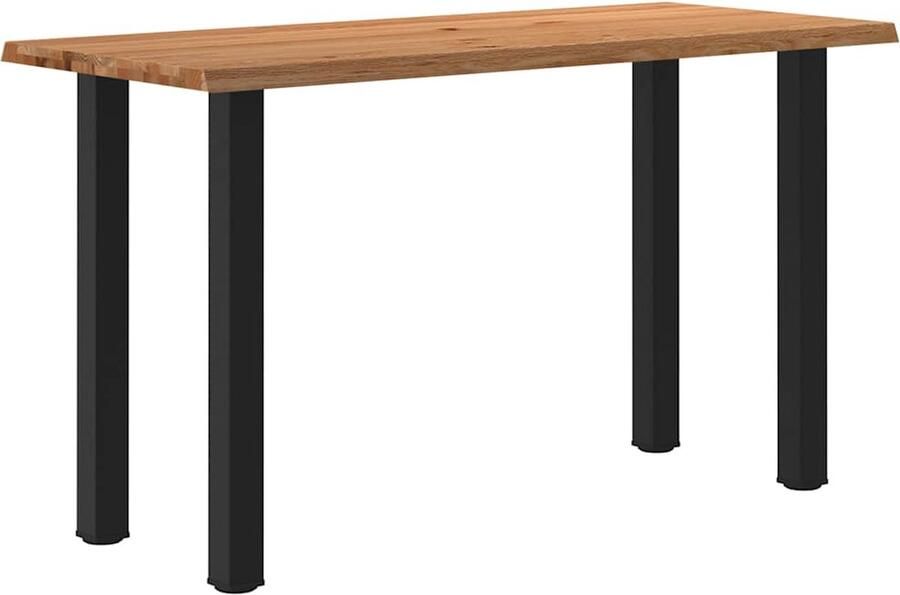 VidaXL Eettafel rechthoekig 200x80x92 cm massief eikenhout lichtbruin - Foto 5