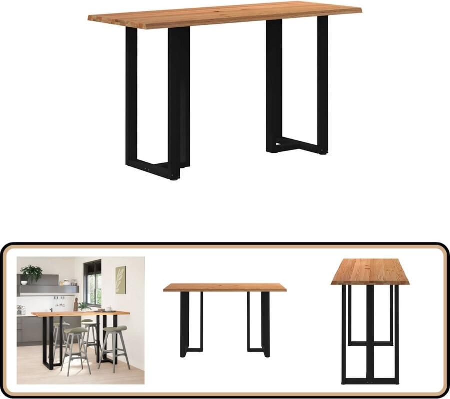 VidaXL Bartafel rechthoekig boomrand 200x80x102 cm massief eikenhout