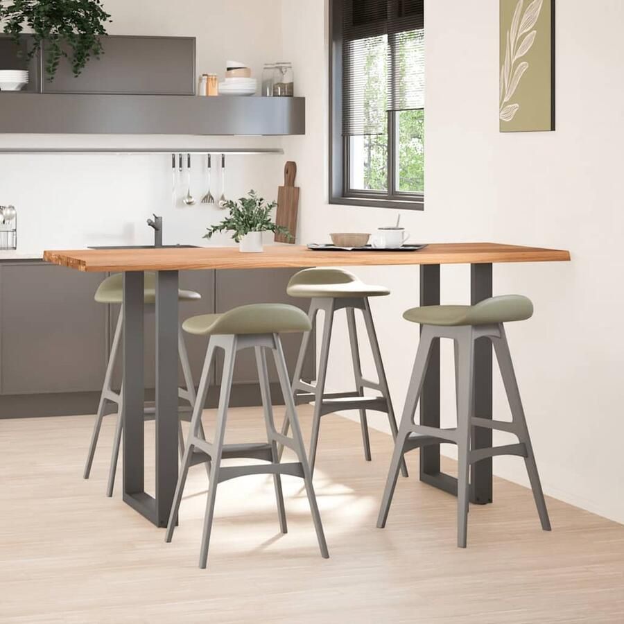 VidaXL Bartafel 200x80x102 cm massief eikenhout Bartafel Eetkamerset Eikenhouten Tafel Salontafel Keukenaccessoires Industriële Tafel Landelijke Tafel Vintage Tafel Modern Design Grote Tafel