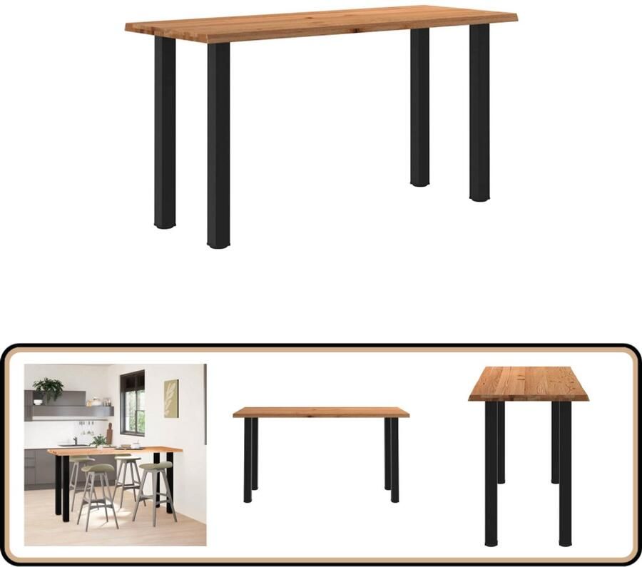 VidaXL Bartafel rechthoekig boomrand 200x80x102 cm massief eikenhout