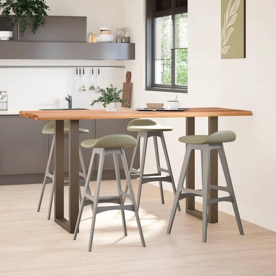 VidaXL Bartafel rechthoekig boomrand 200x80x102 cm massief eikenhout