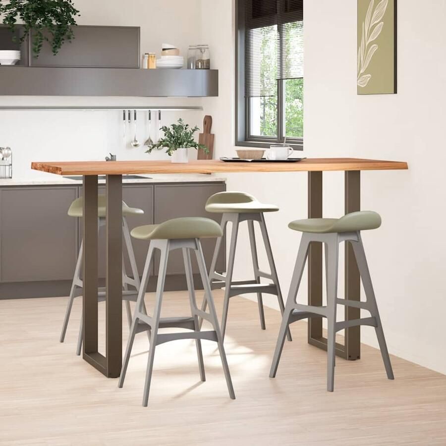 VidaXL Bartafel rechthoekig 200x80x112 cm massief eikenhout lichtbruin - Foto 2