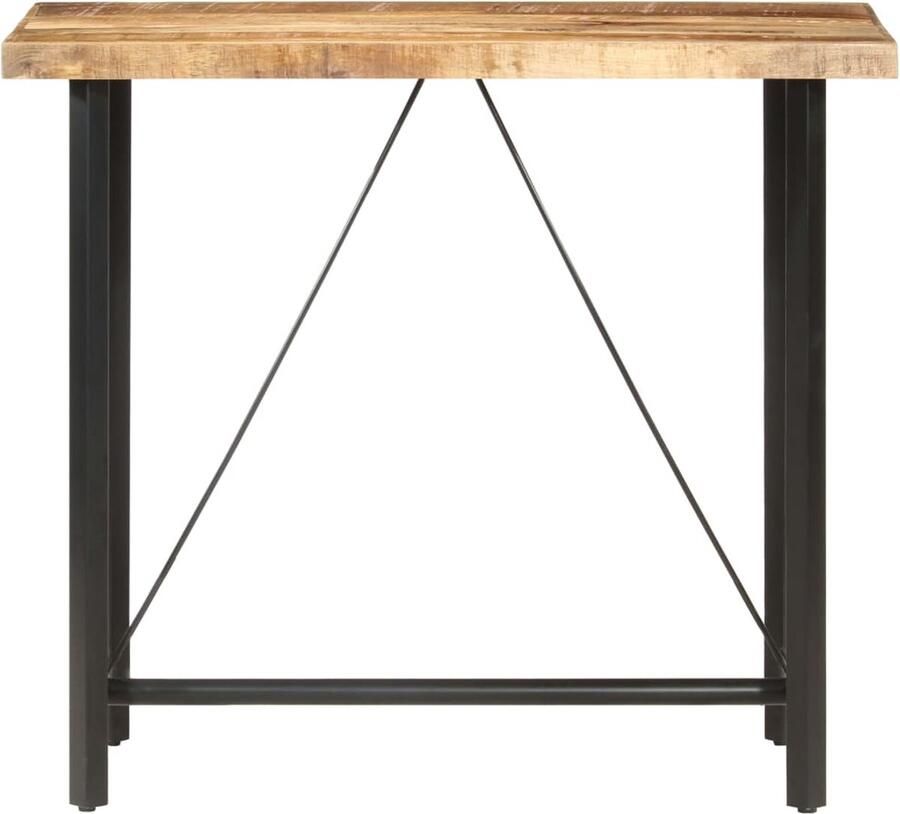VidaXL Bartafel Ruw Mangohout 120x58x107 cm Bartafel Industrieel Design Mangohout Bruine Meubelen Zwarte Meubelen Salontafel Eetkamerstoel Eetgedeelte Woonkamerdecoratie