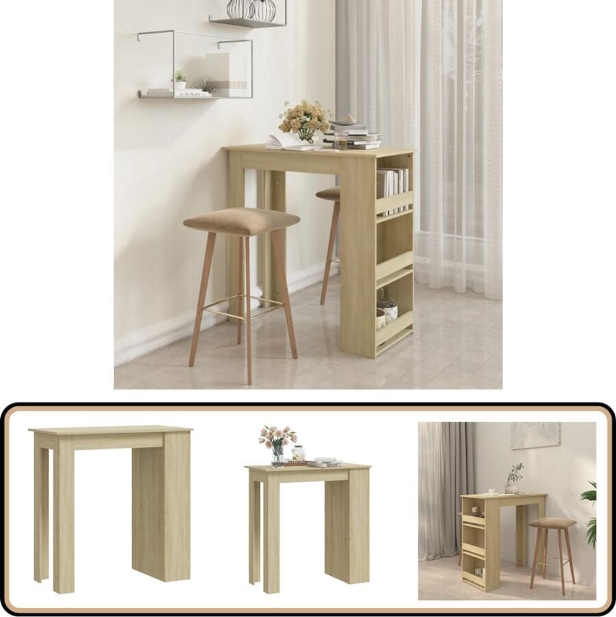VidaXL Bartafel Sonoma Eiken 102x50x103 5cm Bartafel Salontafel Houten Tafel Sonomaneiken Bergruimte Klein Appartement