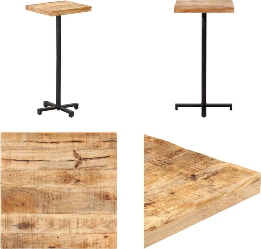 VidaXL Bartafel vierkant 50x50x110 cm ruw mangohout Bartafel Bartafels Tafel Tafels