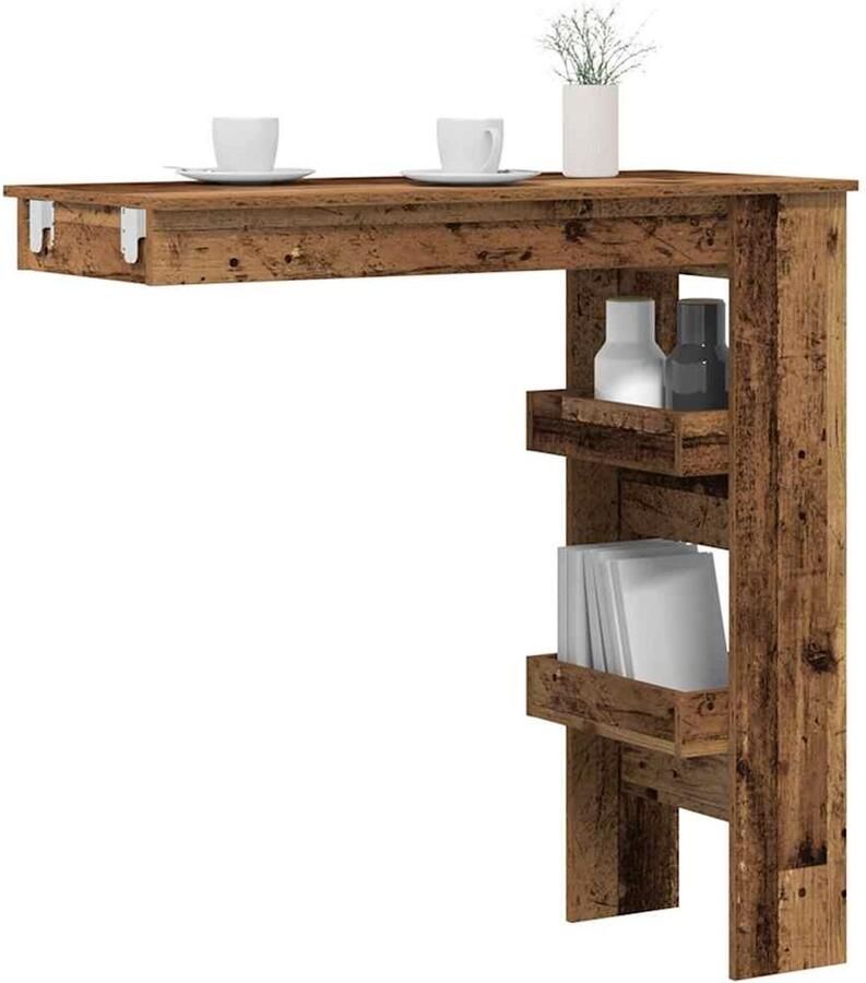 VidaXL Bartafel Wandgemonteerd 102x45x103 5 cm Bartafel Bartafels Bar Tafel Wandgemonteerd Bistrotafel