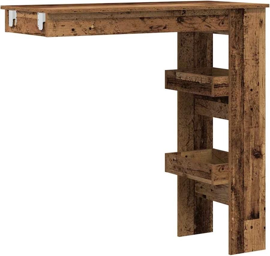 VidaXL Bartafel wandgemonteerd 102x45x103 5 cm bewerkt hout oud hout