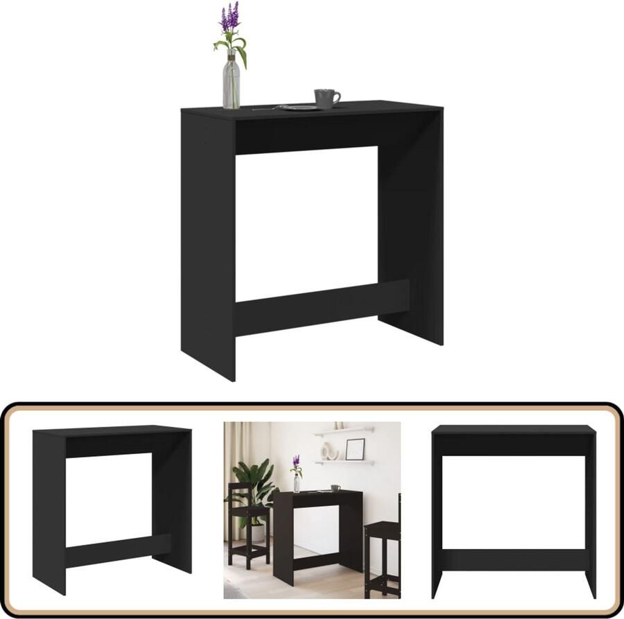 VidaXL Bartafel Zwart Bewerkte Hout 102x50x103 5 cm Bartafel Zwarte Bartafel Houten Bartafel Hoogstaande Tafel Lounge Tafel