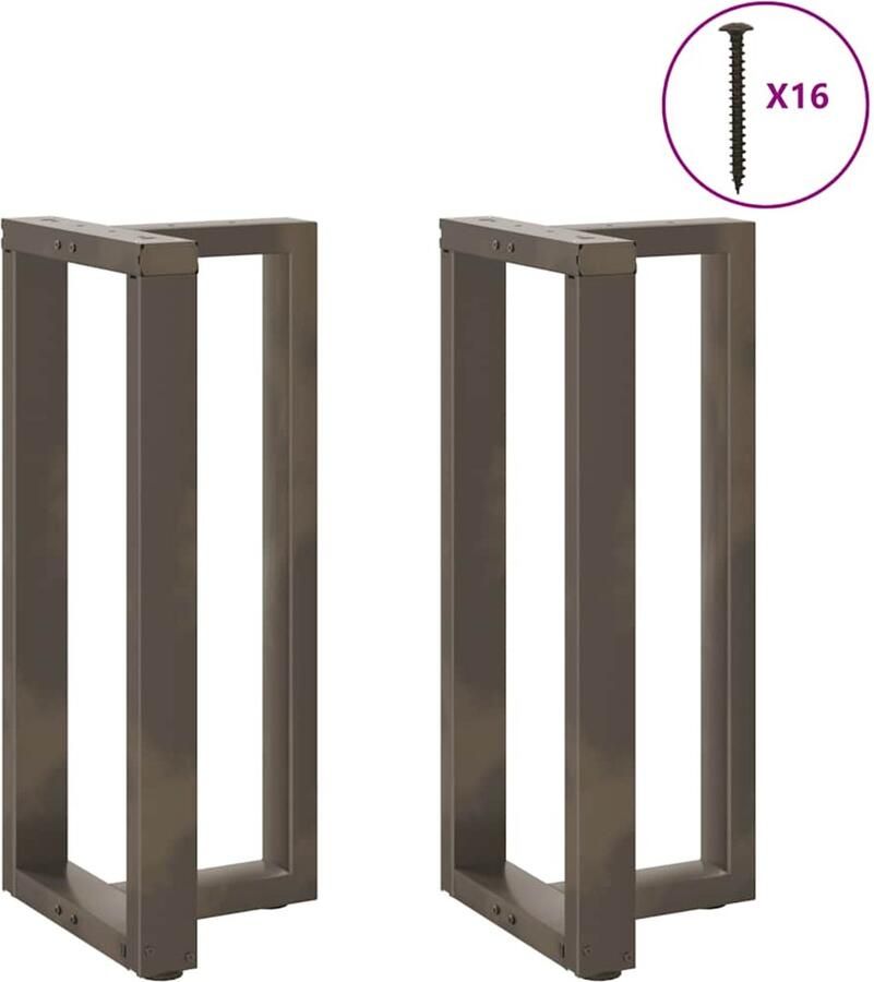 VidaXL Bartafelpoten 2 st T-vormig 40x35x(90-91) cm staal naturel