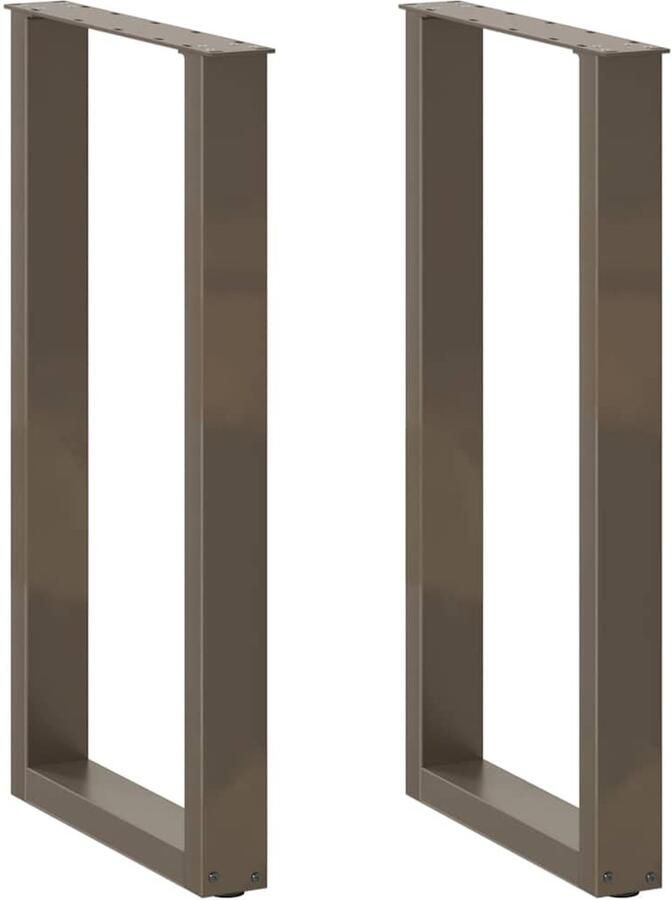 VidaXL Salontafelpoten 2 st U-vormig 40x(90-91) cm staal naturel