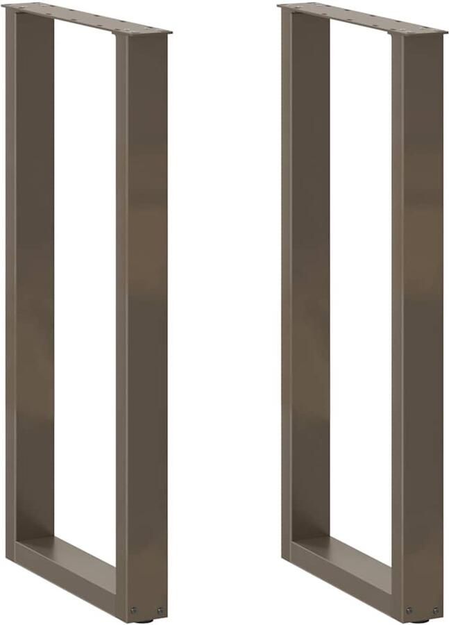 VidaXL Salontafelpoten 2 st U-vormig 50x(100-101) cm staal naturel