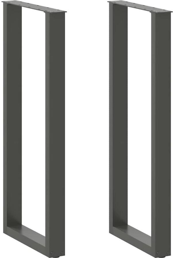 VidaXL Salontafelpoten 2 st U-vormig 50x(110-111) cm staal antraciet