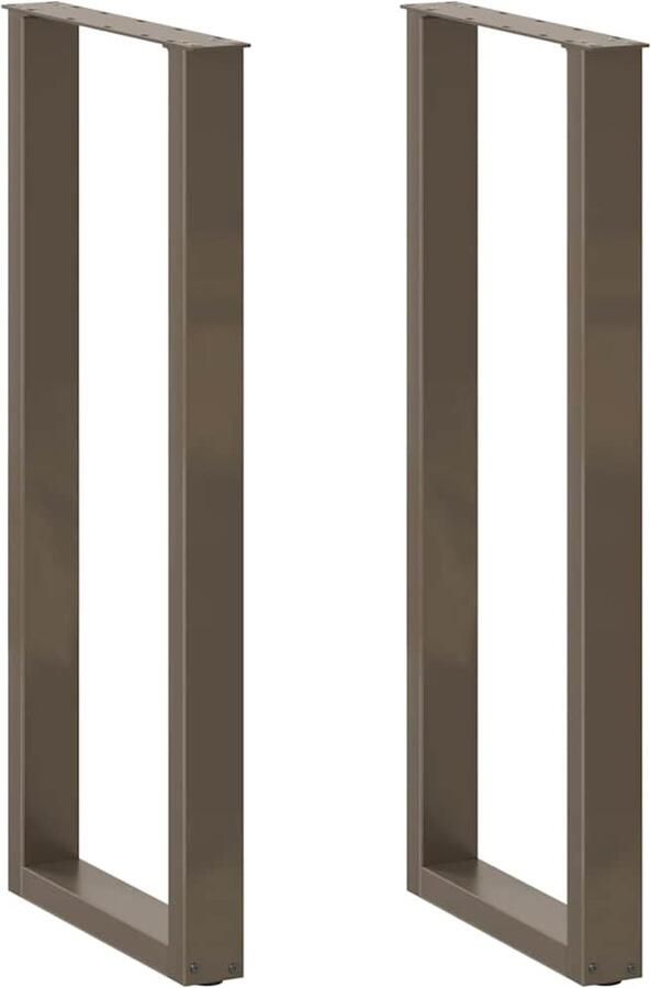 VidaXL Salontafelpoten 2 st U-vormig 50x(110-111) cm staal naturel