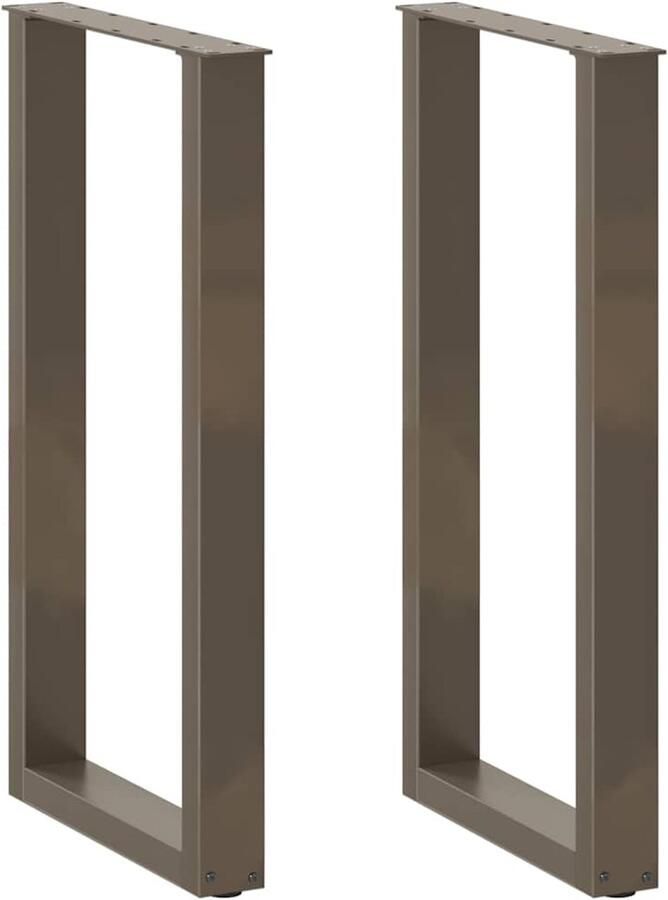 VidaXL Salontafelpoten 2 st U-vormig 50x(90-91) cm staal naturel