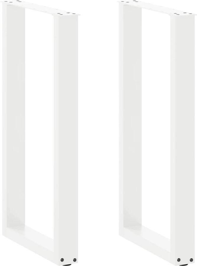 VidaXL Salontafelpoten 2 st U-vormig 50x(90-91)cm staal wit
