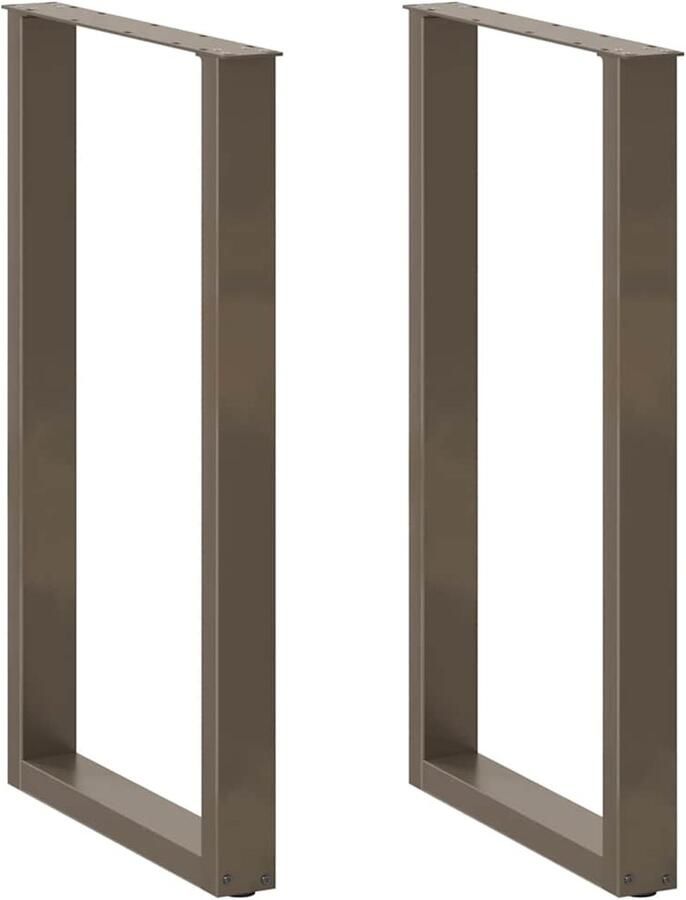 VidaXL Salontafelpoten 2 st U-vormig 60x(100-101) cm staal naturel